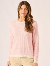 Pink Textured Crew Neck Jumper – Lilah
