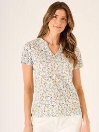 Lomar Multicoloured Floral Print Notch Neck T-Shirt