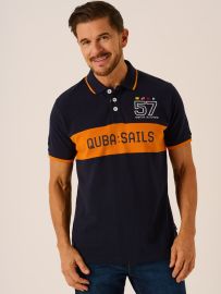 Dark Navy and Orange Polo Makko