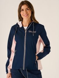 Minty X-Series Showerproof Performance Jacket In Navy And Pink