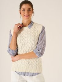 Nara Cable Knit Vest In White