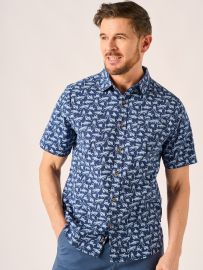 Shark Print Shirt in Blue and Navy - Nibble