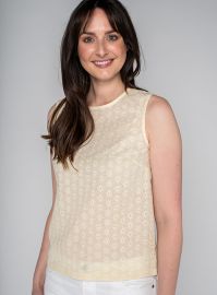 Rosaline Broderie Vest Top Lemon Drop