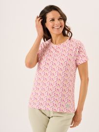 Multcoloured Short Sleeve Coral Design Print T-Shirt - Ryla