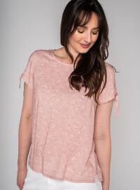 Sami Bird Design Printed Top - Peony Pink