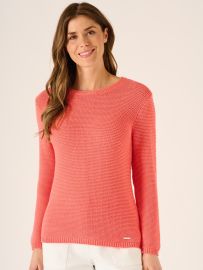 Scola Purl Stitch Jumper In Peach