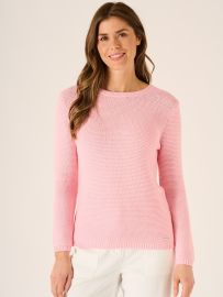 Scola Purl Stitch Jumper In Pink