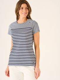 Sylva Striped T- Shirt In Navy And White 