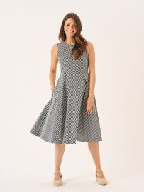 Tay Chevron Navy and White Striped Dress