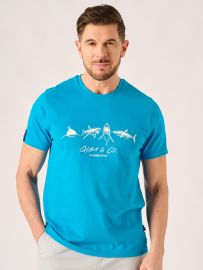 Blue Shark Print T-Shirt - Torpedo