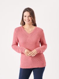 Ulric V-Neck Sorbet Pink Jumper