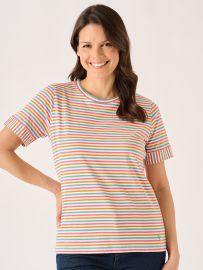 Multicoloured Striped Cotton T-Shirt - Viva