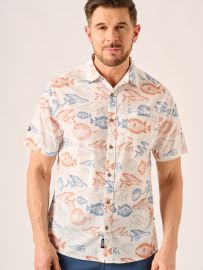 White Multi Fish Pattern Shirt – Volans