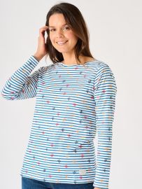 Blue and White Fish Design Conversation Long Sleeve T-Shirt - Whimberal