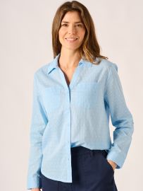 Blue Dobby Long Sleeve Shirt – Winona