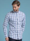 Affinity Long Sleeved Check Shirt - White | Quba & Co Menswear