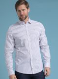 Amada Men's Long Sleeve Shirt - White/Deep Cobalt/Shell Pink