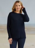 Ophelia Split Back Knitted Jumper - Dark Navy | Quba & Co Knitwear