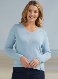 Erin V-Neck Sweater - Sky Blue | Quba & Co Knitwear