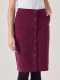 Ambrette AUBERGINE Cord Skirt | Quba & Co