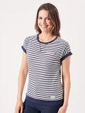 stripe t-shirt, womens stripe t-shirt, ladies stripe t-shirt, navy and foam white stripe t-shirt, short sleeve t-shirt, short sleeve top, stripe top, striped t-shirt
