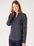 Ladies striped navy and white shirt for smart casual dress sense from Quba & Co