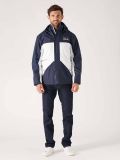 Waterproof coat in navy and white with a double zip part of the X-Series range by Quba & Co