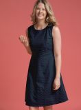 Azure Broderie Dress - Navy | Quba & Co
