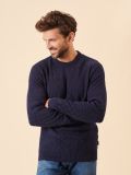 navy, jumper, textured, knit, basic, ribbed, pull over, soft, cotton