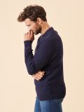 navy, jumper, textured, knit, basic, ribbed, pull over, soft, cotton