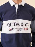 navy, white, blue, embroidery, basic, long sleeve, polo, rugby, top, shirt, t-shirt, colour block, panelled, thick 