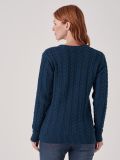 Coralie DARK TEAL Cable Knit Jumper | Quba & Co
