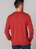 Costanzo Crew Neck Cotton Cashmere Jumper - Red Brick | Quba & Co Knitwear