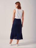 Elsa NAVY Mock-wrap Frill Skirt | Quba & Co