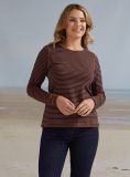Evelyn Striped Long Sleeve T-Shirt - Navy/Ginger | Quba & Co