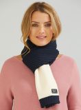 Felicity Knitted Scarf - Navy/White | Quba & Co Knitwear Accessories