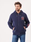 navy, zip through, hoody, hooded sweatshirt, contrasting features, x-series, sport, faux fur lined, fleece, winter, jacket