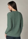 Janet Cable Knit Jumper in Sage Green | Quba & Co