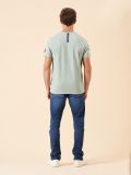 green, sage green, pale, navy, blue, anchor, embroidery, graphic, basic, t-shirt, top, tee