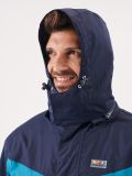 navy, teal, white, technical, fleece lined, hooded, sailing, jacket, coat, multi pockets, detachable hood, contrasting, features, x-series, sporty