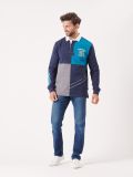 navy, teal, white, x-series, sporty, x-series, grey, colour blocking, blue, contrast, rugby top, polo shirt, long sleeve