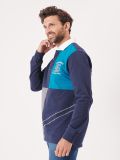 navy, teal, white, x-series, sporty, x-series, grey, colour blocking, blue, contrast, rugby top, polo shirt, long sleeve