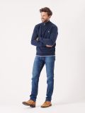 navy, quarter zip, soft, jumper, pull over, knitted, sweatshirt, ribbed, contrast, autumn, winter