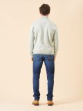 green, pale, sage, quarter zip, jumper, pull over, knitted, sweatshirt, ribbed, contrast, soft, autumn, winter, mens