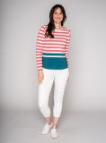 Leone Long Sleeve Striped T-shirt - Tea Rose | Quba & Co