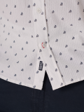 white shirt, shirt, white, summer shirt, button up, all over print, sail boat graphic, boat print, collared