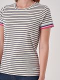 Perle NAVY STRIPE Short Sleeve T-Shirt | Quba & Co