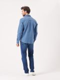 blue, mid blue, slate blue, button up, shirt, brushed cotton, twill, pocket, smart, casual, mens, autumn, winter, christmas