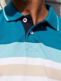 polo, polo shirt, top, short sleeve, striped, blue, white, beige, summer, smart, casual, button up, mens