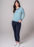 Ros Striped Jumper - Sea Green | Quba & Co Knitwear